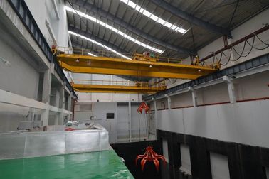 China High Speed Industrail Hydraulic Double Beam Grab Crane , Grab Bucket Four Link Portal supplier