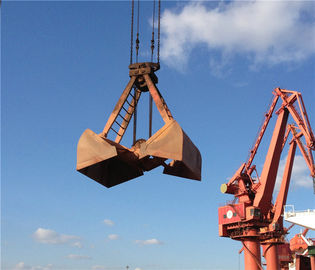 China 16T Mechanical Clamshell Grab Bucket 10m³  For Bulk Cargo Crane , Customized Color supplier