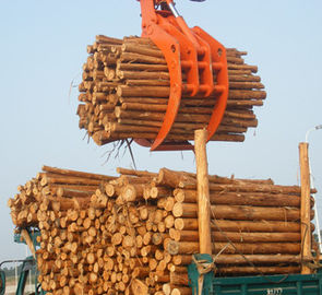 Powerful Excavator Grab Attachment Hydraulic Timber Grab / Excavators Wood Grapple