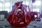 Red 40t Four Rope Excavator Grab With 8 m3 Bucket For Minerals / Ore Handling