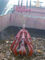 Red 40t Four Rope Excavator Grab With 8 m3 Bucket For Minerals / Ore Handling supplier