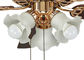 Electroplated Rose Gold Modern Ceiling Fan Light Fixtures with Iron , Acrylic