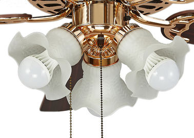 Electroplated Rose Gold Modern Ceiling Fan Light Fixtures with Iron , Acrylic supplier