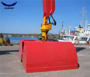 Red Hydraulic Drive Clamshell Grab Bucket for Excavator or Crane Handling Rock and Scrap 1.6m³ supplier