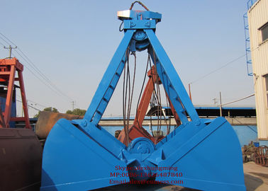 Low Noise and Safety Mechanical Clamshell Grab Bucket , Four Ropes Grapple 10m³ supplier