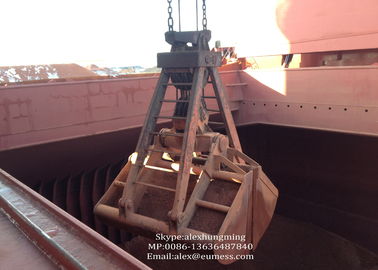 Mechanical Four Rope Clamshell Grab / Grapple Bucket For Iron Ore or Nickel Ore supplier