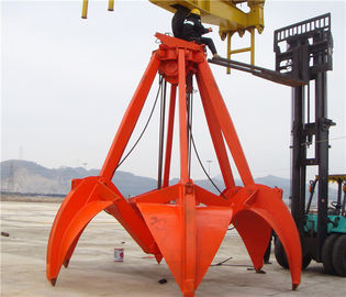 16T Ropes Mechanical Orange Peel Grab 5m³  for Loadiing Sand Stone / Steel Scraps and Ore supplier