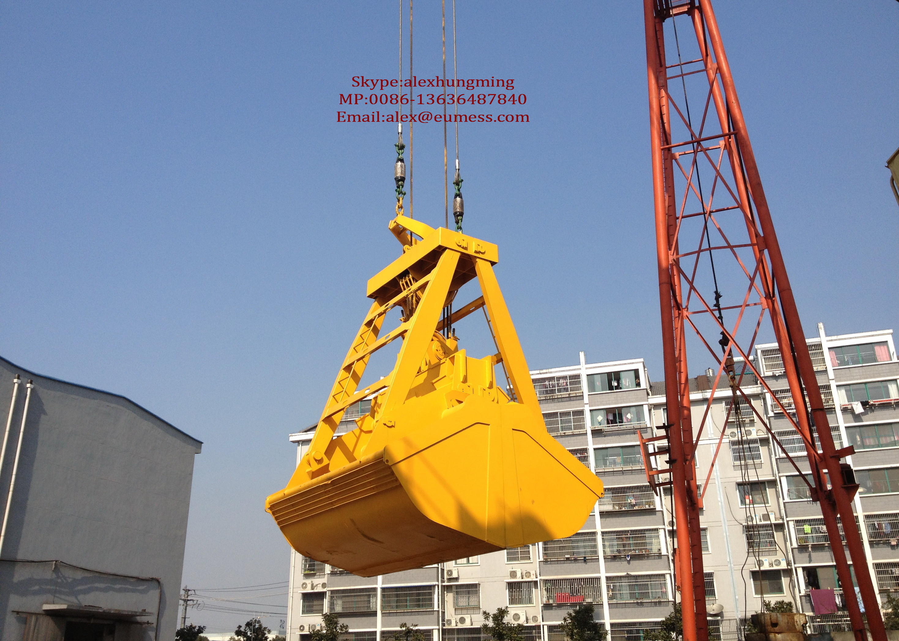 Crane Mechanical Grabs High Performance Bulk Cargo Loading Four Rope ...